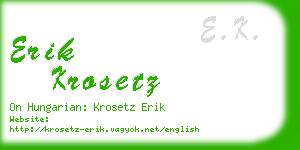 erik krosetz business card